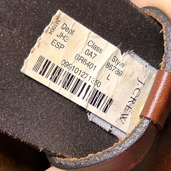 J Crew Genuine Italian Leather Belt Brass Buckle Made in USA Womens L - Picture 8 of 12